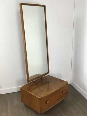 Lot 503 - ERCOL, WINDSOR MODEL 406 ELM CHEVAL MIRROR