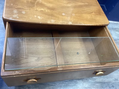 Lot 503 - ERCOL, WINDSOR MODEL 406 ELM CHEVAL MIRROR