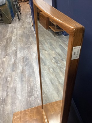 Lot 503 - ERCOL, WINDSOR MODEL 406 ELM CHEVAL MIRROR