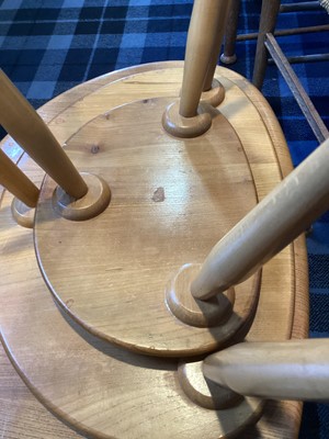 Lot 506 - ERCOL, NEST OF THREE MODEL 354 'PEBBLE' ELM TABLES