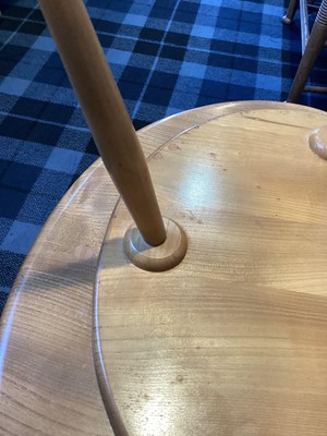 Lot 506 - ERCOL, NEST OF THREE MODEL 354 'PEBBLE' ELM TABLES