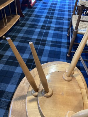 Lot 506 - ERCOL, NEST OF THREE MODEL 354 'PEBBLE' ELM TABLES