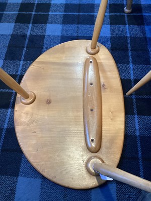 Lot 506 - ERCOL, NEST OF THREE MODEL 354 'PEBBLE' ELM TABLES