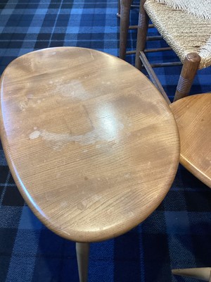 Lot 506 - ERCOL, NEST OF THREE MODEL 354 'PEBBLE' ELM TABLES