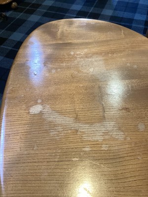 Lot 506 - ERCOL, NEST OF THREE MODEL 354 'PEBBLE' ELM TABLES