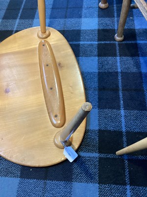 Lot 506 - ERCOL, NEST OF THREE MODEL 354 'PEBBLE' ELM TABLES