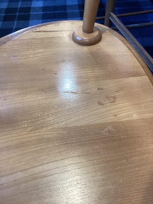 Lot 506 - ERCOL, NEST OF THREE MODEL 354 'PEBBLE' ELM TABLES