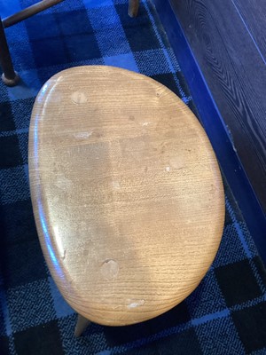 Lot 506 - ERCOL, NEST OF THREE MODEL 354 'PEBBLE' ELM TABLES