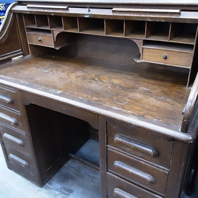 Lot 345 - OAK ROLL TOP DESK