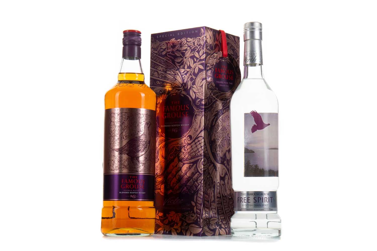 Lot 216 - FAMOUS GROUSE 16 YEAR OLD VIC LEE 1L AND FREE SPIRIT