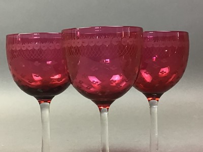 Lot 192 - GROUP OF TWELVE WINE GLASSES