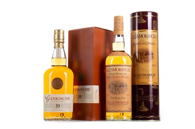 Lot 256 - GLENKINCHIE 10 YEAR OLD AND GLENMORANGIE 10 YEAR OLD