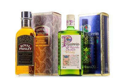 Lot 261 - PINWINNIE ROYAL 12 YEAR OLD 75CL AND CHIVAS ROYAL PAISLEY 75CL