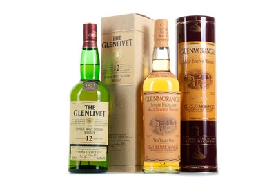 Lot 263 - GLENLIVET 12 YEAR OLD AND GLENMORANGIE 10 YEAR OLD