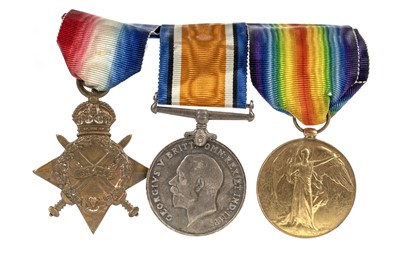 Lot 68 - WWI SERVICE MEDAL TRIO AWARDED TO PTE. M. LEGGAT