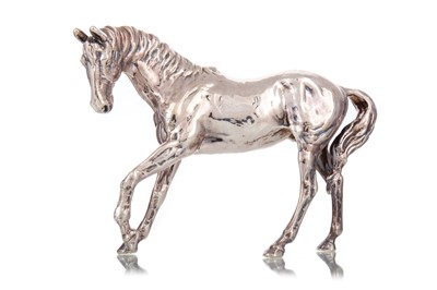 Lot 2 - WHITE METAL MODEL OF A HORSE