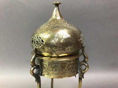 Lot 409 - CAIRO WARE BRASS INCENSE BURNER