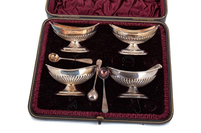 Lot 31 - SET OF FOUR VICTORIAN SILVER TABLE SALTS