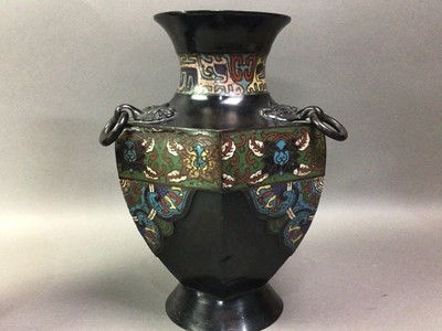 Lot 415 - CHINESE BRONZE AND ENAMEL VASE