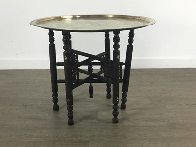 Lot 417 - CAIRO WARE BRASS TOPPED TABLE