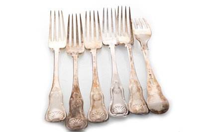 Lot 45 - SET OF SIX VICTORIAN SILVER TABLE FORKS