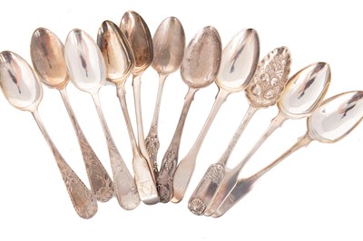 Lot 56 - COLLECTION OF ELEVEN SILVER DESSERT SPOONS