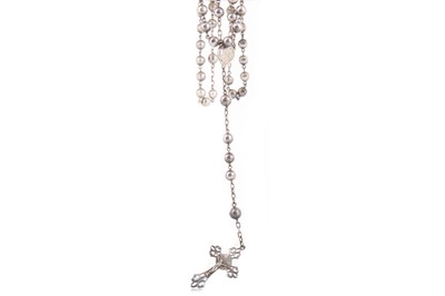 Lot 177 - CONTINENTAL WHITE METAL ROSARY BEADS
