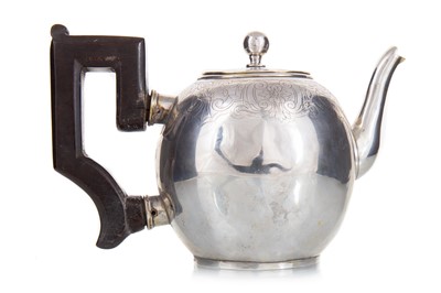 Lot 180 - CONTINENTAL WHITE METAL TEAPOT