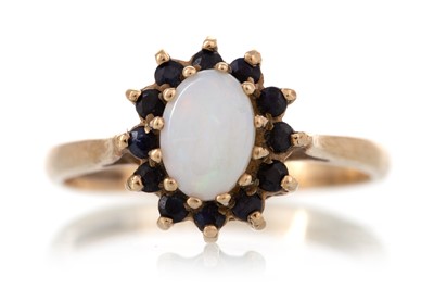 Lot 453 - OPAL AND SAPPHIRE RING