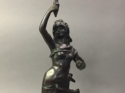 Lot 430 - BRONZE FIGURE OF A WOMAN