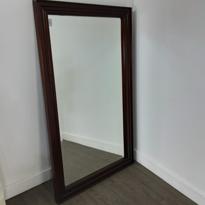 Lot 443 - MODERN MAHOGANY WALL MIRROR