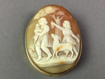 Lot 457 - TWO CARVED CAMEO BROOCHES