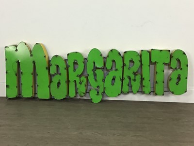 Lot 461 - MARGARITA, A MEXICAN INDUSTRIAL ART PUB SIGN