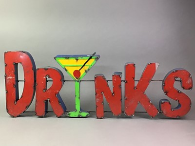 Lot 462 - DRINKS, A MEXICAN INDUSTRIAL ART PUB SIGN