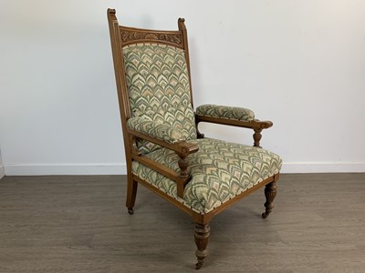 Lot 467 - PAIR OF VICTORIAN CARVED OAK ARMCHAIRS