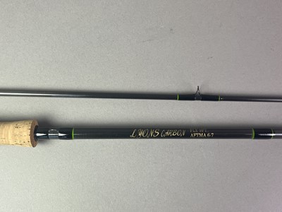 Lot 468 - LYONS CARBON FLY ROD, SPLIT CANE FISHING ROD