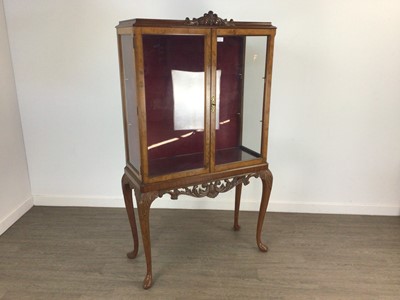 Lot 453 - WALNUT DISPLAY CABINET