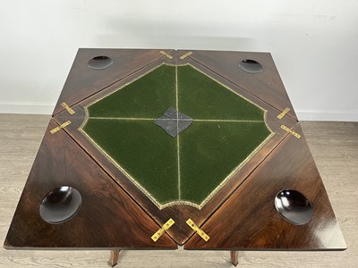 Lot 772 - LATE VICTORIAN OR EDWARDIAN ROSEWOOD ENVELOPE CARD TABLE