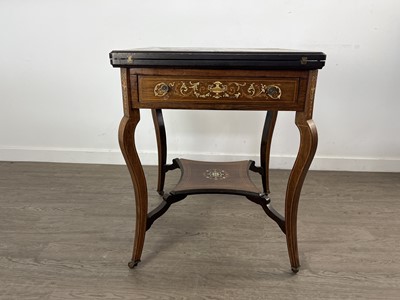 Lot 772 - LATE VICTORIAN OR EDWARDIAN ROSEWOOD ENVELOPE CARD TABLE