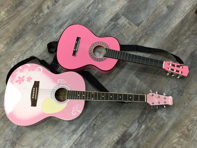 Lot 495 - MARTIN SMITH PINK ACOUSTIC GUITAR