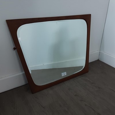 Lot 548 - DANISH RETRO BEVELLED WALL MIRROR