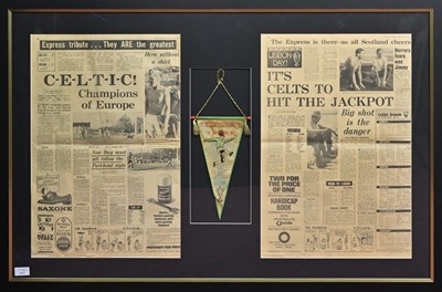 Lot 1517 - CELTIC F.C., NEWSPAPER AND PENANT DISPLAY