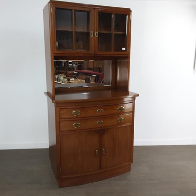 Lot 562 - REPRODUCTION WALNUT BOW FRONTED BOOKCASE