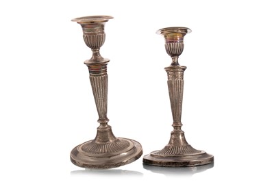 Lot 68 - PAIR OF GEORGE V SILVER TABLE CANDLESTICKS