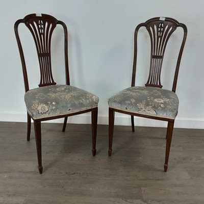 Lot 573 - PAIR OF MAHOGANY BEDROOM CHAIRS