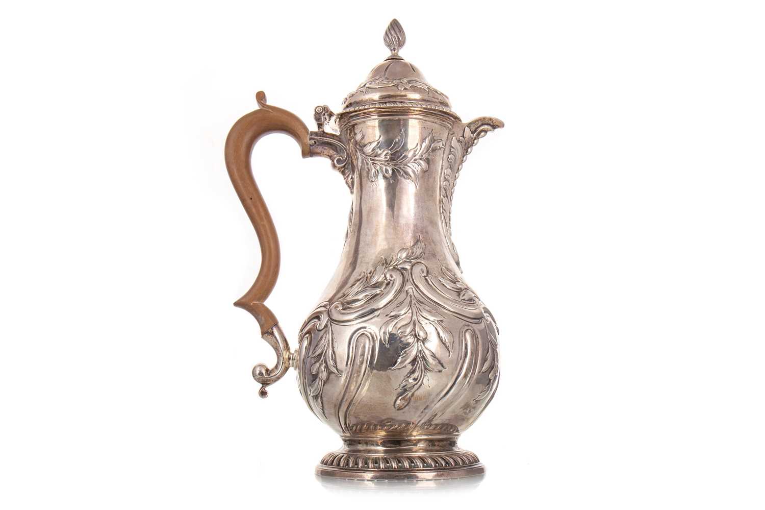 Lot 72 - GEORGE III SILVER HOT WATER POT