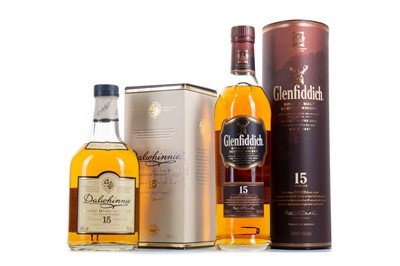 Lot 295 - GLENFIDDICH 15 YEAR OLD AND DALWHINNIE 15 YEAR OLD