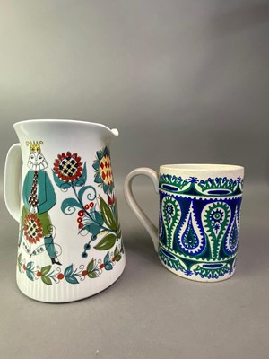 Lot 599 - NORWEGIAN CERAMIC JUG AND A PORT MERION MUG