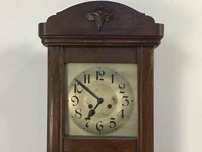 Lot 7 - LATE 19TH CENTURY OAK WALL CLOCK