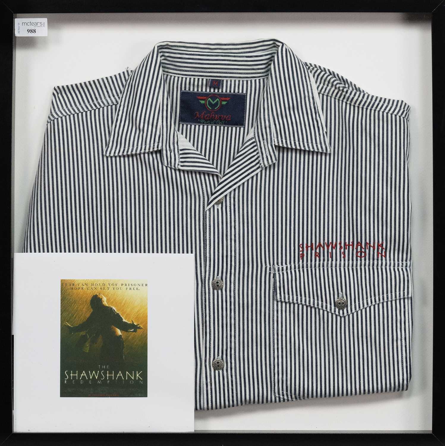 Lot 55 - THE SHAWSHANK REDEMPTION (1994) INTEREST, PROMOTIONAL SOUVENIR PRISON SHIRT